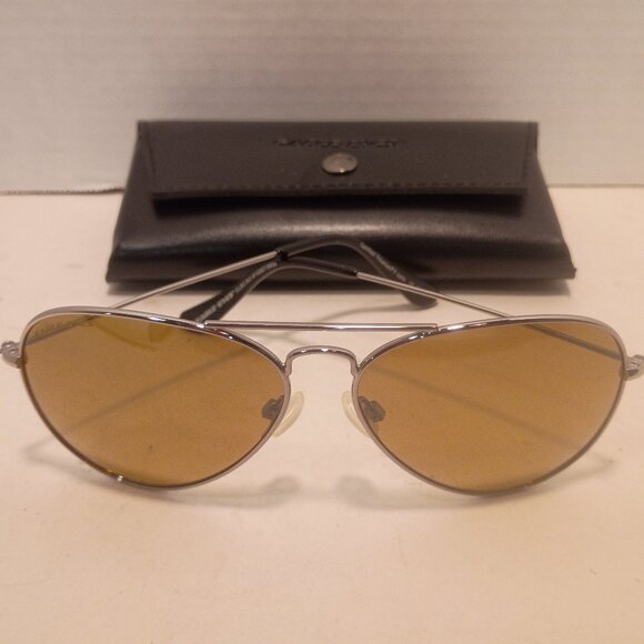 NWOB EAGLE EYES Classic Aviator Sunglasses 10067 Silver Frame Gold Flash Lenses - Picture 1 of 10
